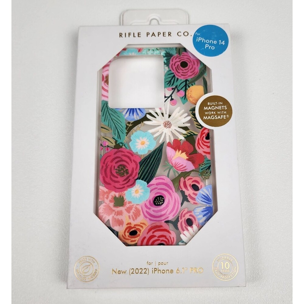 Rifle Paper Co iPhone 14 Pro Case 10ft Drop Protection - Floral MagSafe